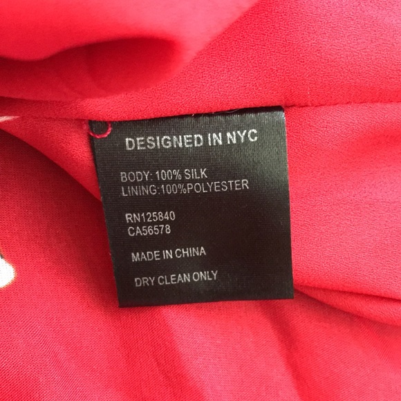 Intermix Deirdre 100% silk midi High Low dress floral print in red color size 2 - Picture 8 of 9